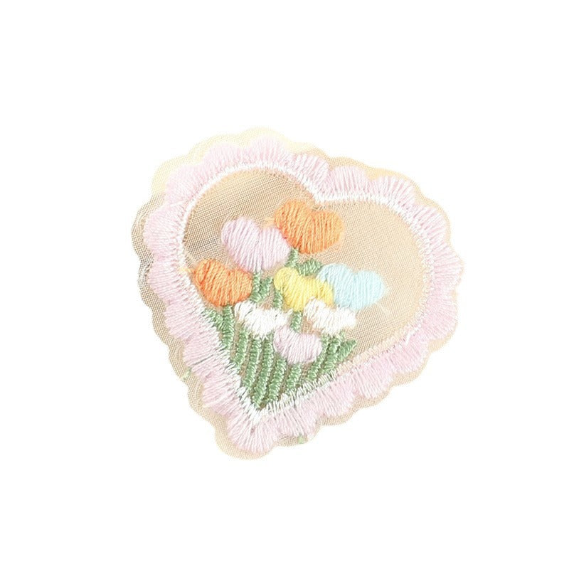 Wholesale Flower cloth patch lace mesh embroidery patch